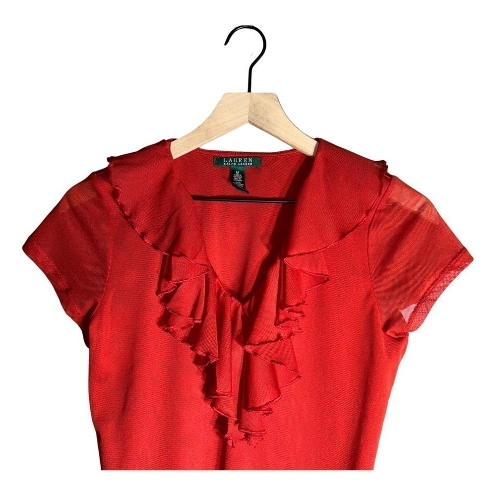 Lauren Ralph Lauren Ruffle Blouse - Size M - Picture 3 of 7